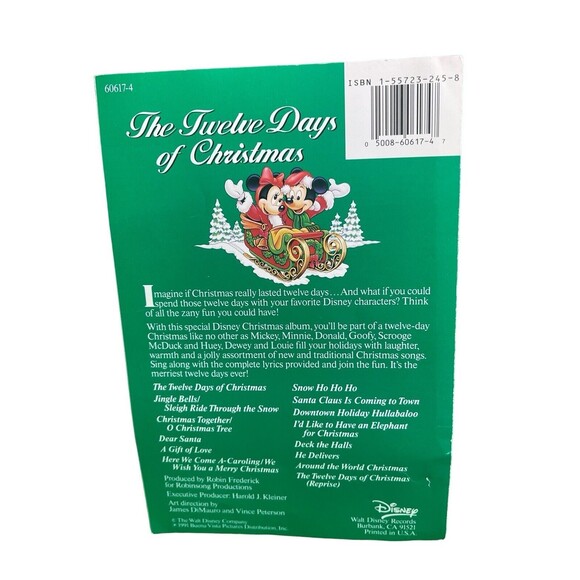 Disney The Twelve Days Of Christmas 1991 W/ Lyric Book cassette Used Vintage - Picture 5 of 16